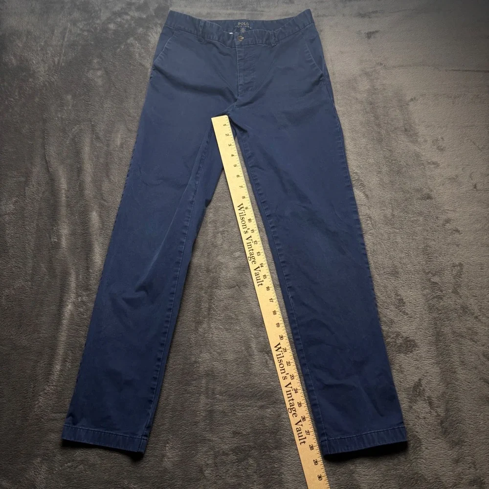 Polo Ralph Lauren Pants Kids 18 Navy Blue Chino Slim Fit Stretch Cotton 30W 29L